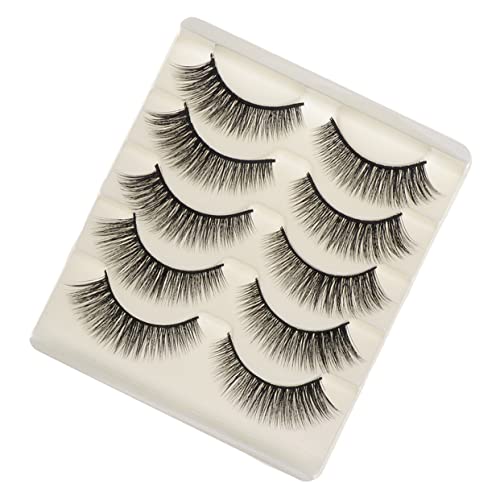 CALLARON 5paare Natürliche Falsche Wimpern Lang Flauschig Für Frauen Wiederverwendbare Geruchlose Künstliche Wimpern Mit Premium-textur Einfach Anzuwenden Entfernen von CALLARON