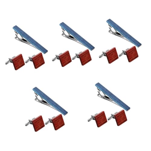 CALLARON 5sätze Holz Manschettenknöpfe Und Krawattenklammer Für Herren Business Accessoires Für Besondere Anlässe Robust Und von CALLARON