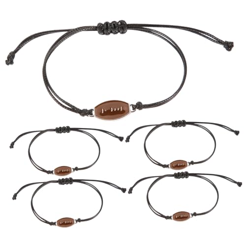 CALLARON 5st Sport Armband Edelstein Freundschaftsarmband-kit Armband Für Den Ersten Schultag Seil Armband Armbänder Weben Von Handgelenkschmuck Fußkettchen Schließe Reize Coffee Wachslinie von CALLARON