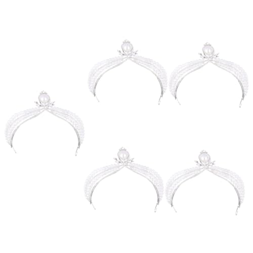 CALLARON 5St -Perlen- Perlenkopfschmuck Blumenmädchen-Kopfbedeckungen für die Hochzeit haarspangen für damen haarbänder für damen haarschmuck hochzeitsdeko Party-Kopfschmuck Foto von CALLARON