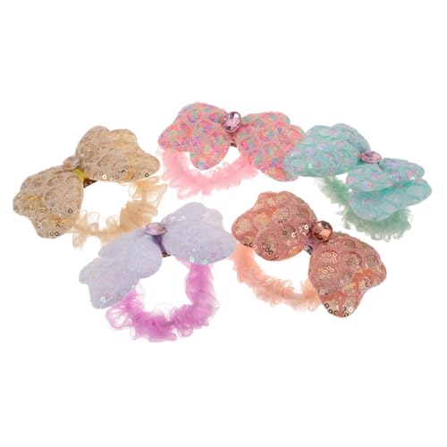 CALLARON 5stücke Elastische Haarbänder Mit Schleifen Für Mädchen Bunte Und Süße Haargummis Für Ponytail Accessoire Für Festliche Outfits Und Alltag von CALLARON