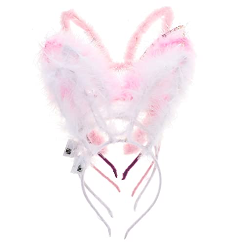 CALLARON 5stücke Kaninchenohren Haarschmuck Leuchtend Haarbeutel Für Party Cosplay Requisiten Schöne Haardekorationen Blickfang Kopfbedeckung von CALLARON