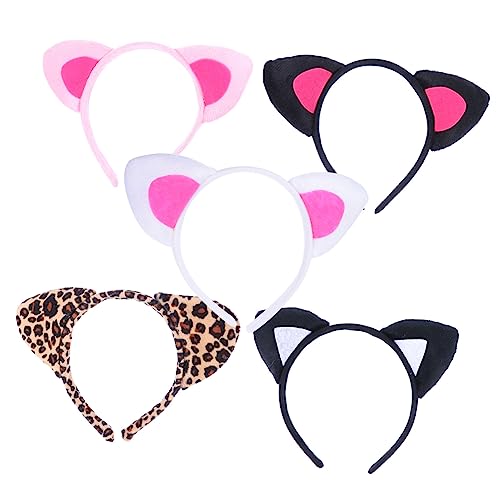 CALLARON 5stücke Katzen Stirnband Mit Katzenohren Katzenohr Haarband Für Cosplay Kostüm Zubehör Geeignet Für Junge Mädchen Und Erwachsene von CALLARON