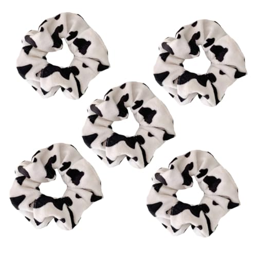 CALLARON 5stücke Teiliges Kuhmuster Haargummis Für Damen Scrunchies Für Pferdeschwanz Weiche Und Elastische Haarbänder Für Hochzeiten Partys Und Alltag von CALLARON