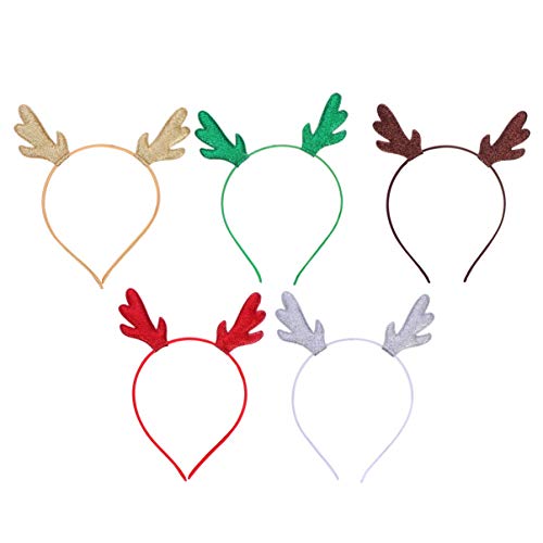 CALLARON 5stücke Weihnachtsgeweih Haarreif Weihnachts Stirnband Weihnachts Kopfschmuck Für Winterthema Party Festive Anlässe Geschenkidee von CALLARON