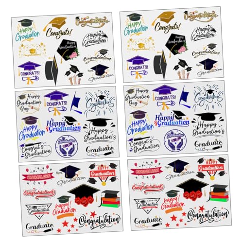 CALLARON 6blätter Abschlussfeier Tattoos Temporäre Tattoos Aufkleber Für Erwachsene Feierliche Designs Mit Abschlussmützen Sternen Und Diplomen Für Unvergessliche Partys CALLARON 6blätter Abschlussfeier Tattoos Temporäre Tattoos Aufkleber Für Erwachsene Feierliche Designs Mit Abschlussmützen Sternen Und Diplomen Für Unvergessliche Partys von CALLARON
