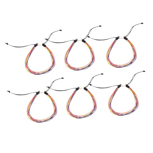 CALLARON 6 Geflochtene Armbänder Handgefertigte Bunte Armbänder Aus Gewachsten Schnüren Für Frauen Und Mädchen – Verstellbare Fußkettchen Aus Geflochtenem Seil Im Boho Stil Schmuck Für von CALLARON