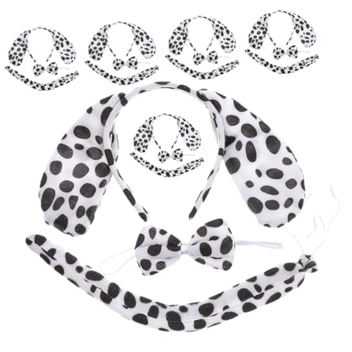 CALLARON 6 Sätze Tierkostüm Set mit Dalmatiner Haarreif Fliege und Teiliges Kostümzubehör für Partys Halloween und Cosplay Perfektes Accessoire für Tierkostüme und Rollenspiele von CALLARON