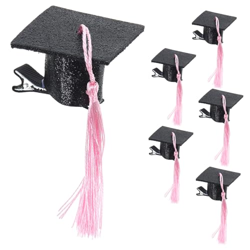 CALLARON 6 Stück Abschlussfeier Haarklammern Doktorhut Form mit Quaste Accessoires für Abschlusszeremonie und Fotoshootings für Abschlussfeiern und Themenpartys von CALLARON