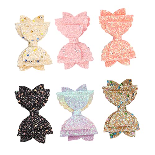 CALLARON 6 Stücke Doppel Schicht Pailletten Haarschleifen Satz Handgemachte Haarspangen für Kinder und Damen Glitzernde Haaraccessoires für Hochsteckfrisuren und Dekoration von CALLARON