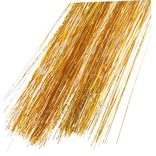 CALLARON 6 Stück Flash Hair Extensions Haarverlängerungen Flieder Haarschmuck Damen Lametta Haarschmuck Funkelnde Haarsträhnen Glitzer Für Ihr Haar Polyester Golden von CALLARON