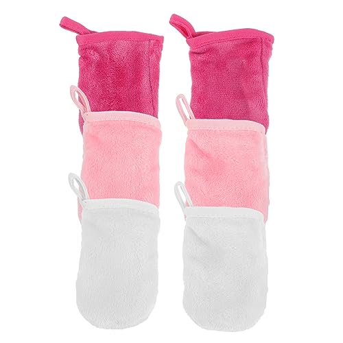 CALLARON 6 Stück Gesichtstücher waschen wiederverwendbar Rosa handtücher mikrofaser handtuch Make-up-Waschlappen für das Gesicht Handschuhe zum Abschminken feine Faser von CALLARON