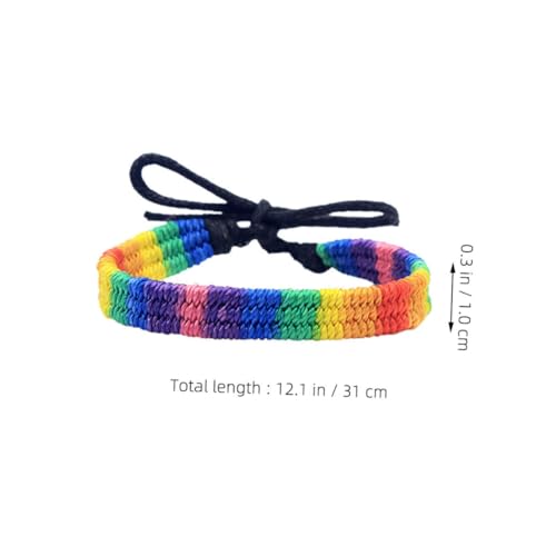 CALLARON 6 Stück Handgefertigte Geflochtene Regenbogen Armbänder Verstellbar Unisex Pride Schmuck Farbenfrohe Festival Armbänder für Damen und Herren als für Freunde und Familie von CALLARON