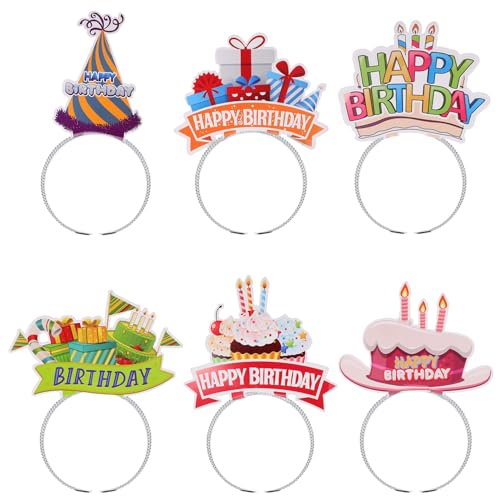 CALLARON 6 Stück Happy Birthday Stirnbänder Geburtstagsfeier Hairhoop Party Haarschmuck Für Damen Herren von CALLARON