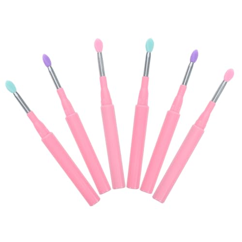 CALLARON 6 Stück Lidschatten aus Silikon Lippenpeeling Lippenstiftpinsel Applikatoren für Lidschatten Make-up-Tools für Frauen Lipgloss- Lidlippe Kieselgel von CALLARON