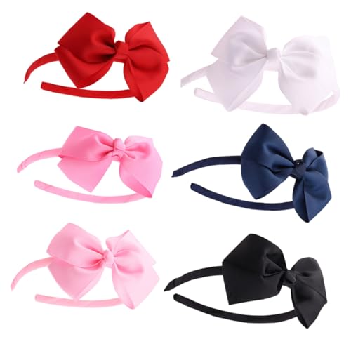 CALLARON 6 Stück Schleife Stirnband Blaue Schleifen Für Mädchenhaare Zubehör Klein Haarschmuck Für Babys Bögen Farbig Haarspangen Mädchen Bogen Mädchen Stirnband Stoff von CALLARON
