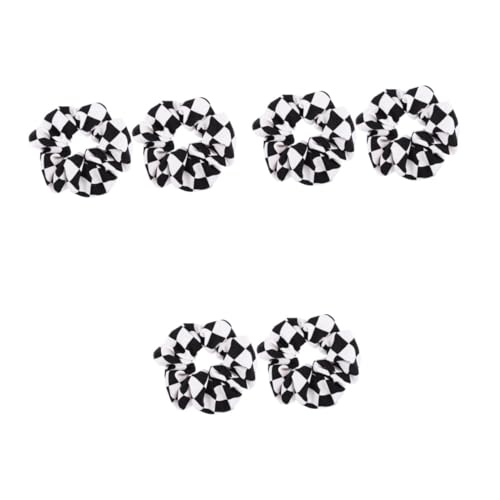 CALLARON 6 Stück Schwarze und Weiße Kariert Scrunchies Elastische Haargummis mit Schachbrettmuster Dekorative Haarbänder für Damen und Mädchen Langlebig und Vielseitig für Haartypen von CALLARON