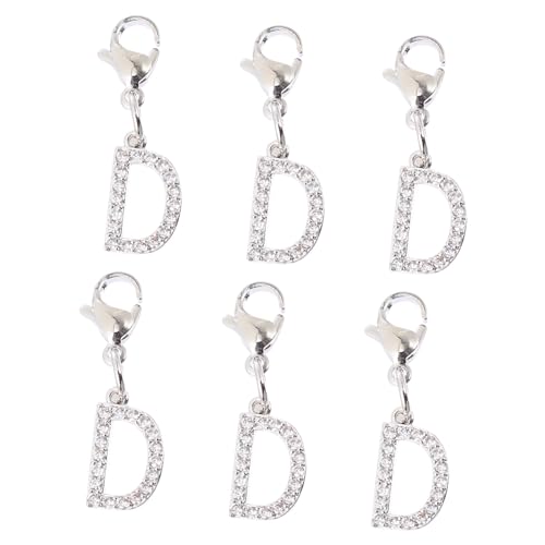 CALLARON 6 Stück Teiliges Armband Charms mit Buchstaben Glänzende Anhänger für Uhrenarmband Kompatibel mit Apple Watch Dekorative Pendants Platinfarbe Buchstabe D von CALLARON