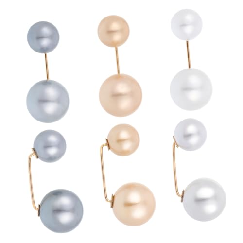 CALLARON 6 Stück Teiliges Damen Sicherheitsnadeln Broschen mit Künstlichen Perlen Vielseitige Anstecknadeln für Kleider Schals Reversdekoration Robustes Legierungsmaterial für Party und von CALLARON