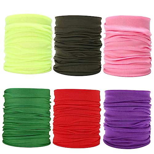 CALLARON 6 Stück Teiliges Elastisches Stirnband für Damen und Herren Multifunktionales Kopfband Gesichtsmaske und Schal für Yoga Sport und Fitness Farben Zufällig Zufällige von CALLARON