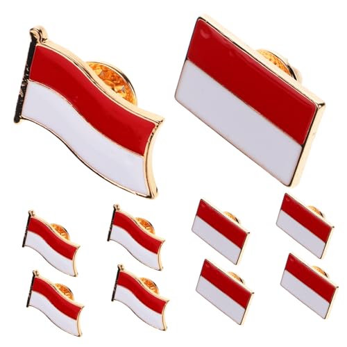 CALLARON 6 Stück Teiliges Indonesien Metall Nationalflagge Anstecknadeln Modische Kleidung Brosche Eleganter Männer Anzug Pin Vielseitig Tragbar für Pullover Kleider Schals Praktische und von CALLARON
