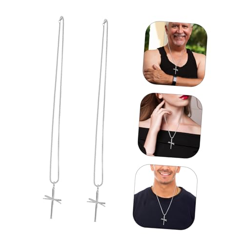 CALLARON 6 Stück Teiliges Kreuzanhänger aus Streetwear Halsketten für Damen und Herren Leichte Langlebige Ketten mit Nageldesign Vielseitig für Alltag und Bühne Geeignet von CALLARON