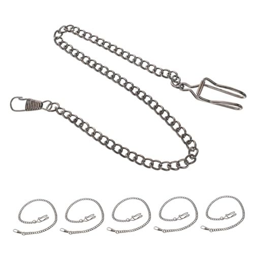CALLARON 6 Stück Teiliges Set Taschenuhrketten aus Langlebiger Legierung mit Praktischem Clipverschluss Retro Stil für Herren Vielseitiges Accessoire für Formelle und Freizeit Anlässe von CALLARON