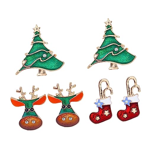 CALLARON 6 Stück Teiliges Set Weihnachtsbroschen Strumpf und Baum Design Festliche Dekoration für Damen und von CALLARON