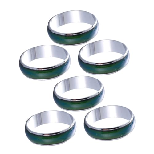 CALLARON 6 Stück Teiliges Stimmungsringe Farbwechselring Breit für Kleine Finger Langlebig Bequem als Geburtstags-mitgebsel und Partyaccessoire für Mädchen und Jungen von CALLARON