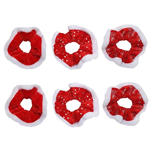 CALLARON 6 Stück Teiliges Weihnachts Haarschmuck Elastische Haargummis Ponytail Halter Komfortabel Flexibles Mädchen Zubehör für Festliche Anlässe und Alltag von CALLARON