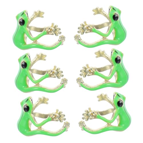 CALLARON 6stücke Froschring Verstellbar Mit Laubfrosch Design Für Frauen Tierschmuckaccessoires Süße Ringe Offene Froschringe Tierringe Froschringschmuck Lustiger Froschschmuck von CALLARON