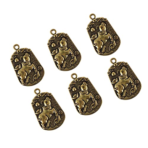 CALLARON 6 Stück Vintage Messing Anhänger mit Retro Ochsen DIY Schlüsselanhänger und Dekorative Hängeschmuck Stilvolle Accessoires für Schlüssel Taschen und Schmuckherstellung von CALLARON