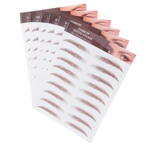 CALLARON 6blätter Augenbrauen Wassertransfer Aufkleber Natur Brauen Make-up Übung Klebstoff Transfer Stempel Frau Temporär Wasserfest Realistisch Auge Ersatz Imitation Abziehen von CALLARON