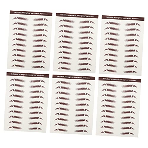 CALLARON 6Stücke Augenbrauenaufkleber Nachahmung Augenbrauen Aufkleber Für Dauerhaftes Augenbrauen Make Up Falsche Augenbrauen Für Perfektes Brauenstyling von CALLARON