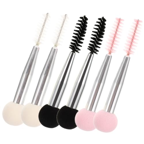 CALLARON 6Stücke Doppelkopfschwämme Mit Wimpernbürsten Vielseitige Make Up Pinsel Für Foundation Und Mascara Für Tägliches Make Up von CALLARON