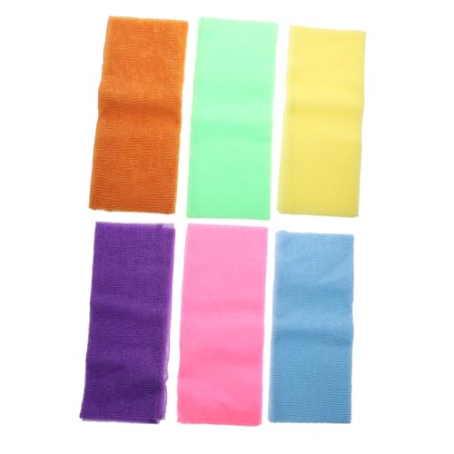 CALLARON 6stücke Lange Nylon-badetücher Für Körperpeeling Rückenpeelingtücher Und Duschpeelingtücher in Verschiedenen Farben Schnell Trocknend Und Maschinenwaschbar von CALLARON
