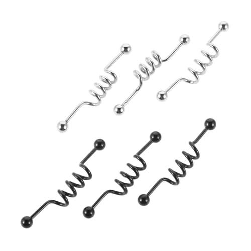 CALLARON 6stücke Eleganter Industrieller Spiralstab-piercingschmuck Für Teenager-mädchen Barbell-ohrringe Aus Geeignet Für Partys Und Gesellschaftliche Zusammenkünfte von CALLARON
