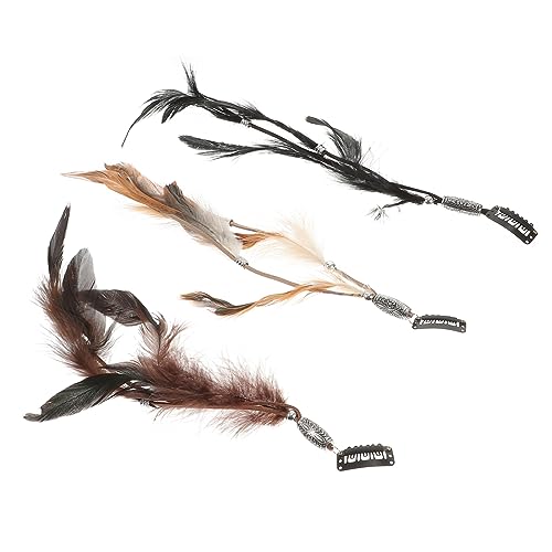 CALLARON 6stücke Clip-in Haarverlängerungen Dreadlocks Haaraccessoires Für Frauen Piraten Kopfschmuck Haar Clips Vintage Stirnband Für Halloween Party Cosplay von CALLARON