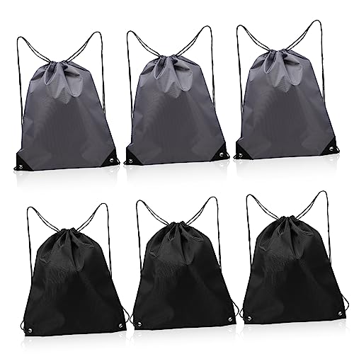 CALLARON 6stücke Sport-Rucksack Mit Kordelzug Aus Polyester Wasserabweisend Groß Für Handtücher Wasserflaschen Regenschirme Handy Und Schlüssel Für Fitness Reisen Camping Und Wandern von CALLARON