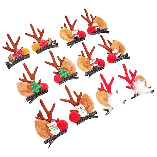 CALLARON 6paare Weihnachts- Haarspangen Mit Schönen Geweih-designs Festliche Haaraccessoires Für Mädchen Und Für Partys Und Feiertage von CALLARON