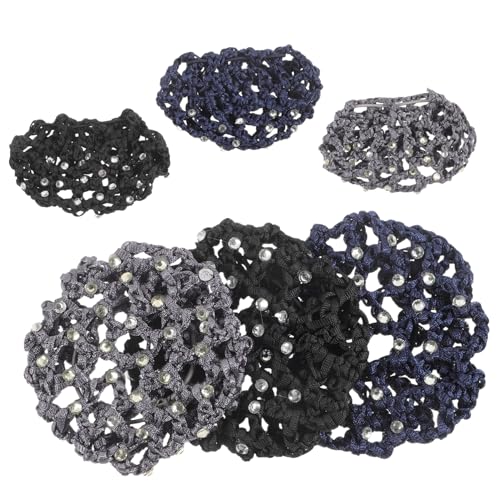 CALLARON 6stücke Ballett Haarnetz Mit Strass Für Frauen Haar Bun Abdeckungen Haarnetze Haar Wraps Für Krankenschwester Tänzerin Kellnerinnen von CALLARON