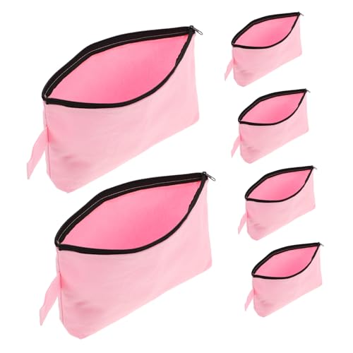 CALLARON 6stücke Canvas Kosmetiktasche Mit Reißverschluss Segeltuch Make-up-Organizer Beutel Zum Selbermachen Reiseaufbewahrungstasche Multifunktions-Organizer Für Kleine Gegenstände von CALLARON