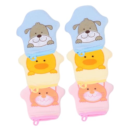 CALLARON 6stücke Cartoon Junge Mädchen Bad Handschuhe Junge Mädchen Duschhandschuhe Praktische Neugeborenen Bad Werkzeuge Für Kleinkinder Und von CALLARON