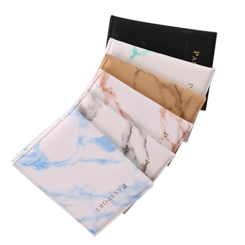 CALLARON 6stücke Cover Im Marmor-Design Pu- Reisepasshülle Für Damen Und Leichte Und Praktische Aufbewahrung Für Blau Schwarz Hellblau Bronze Und Rot von CALLARON