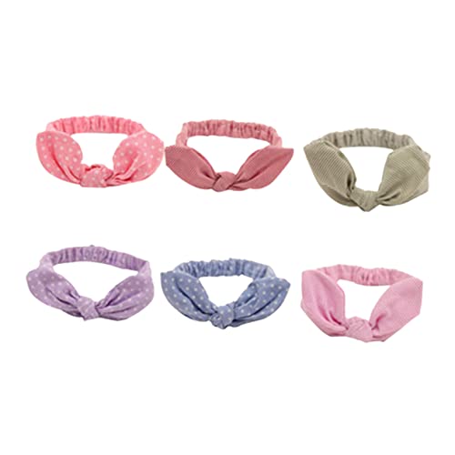 CALLARON 6stücke Elastisches Haarband Für Mädchen Stirnbänder Mit Kaninchenmuster Bedrucktes Haarband Pferdeschwanzhalter Stretch-gummiband-armband Haarschmuck Aus Dehnbarem Material von CALLARON