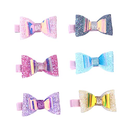 CALLARON 6stücke Haarschleifen Mit Clip Haarnadeln Für Junge Mädchen Kreative Haar Bögen Glitzer Pailletten Haar Clips Modische Haarschmuck Für Verschiedene Anlässe von CALLARON