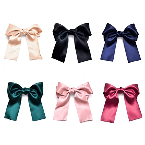 CALLARON 6stücke Haarschmuck Mit Schleife Für Frauen Haarspangen Bogen Clips Lange Band Frühlings Accessoires Für Mädchen Und Erwachsene von CALLARON