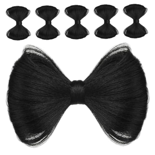 CALLARON 6stücke Haarspangen Mit Schleife Synthetische Haarverlängerung Für Damen Kunsthaarknoten Haarschleifen-extension Styling-accessoire Für Frauen Und Mädchen Schwarz von CALLARON