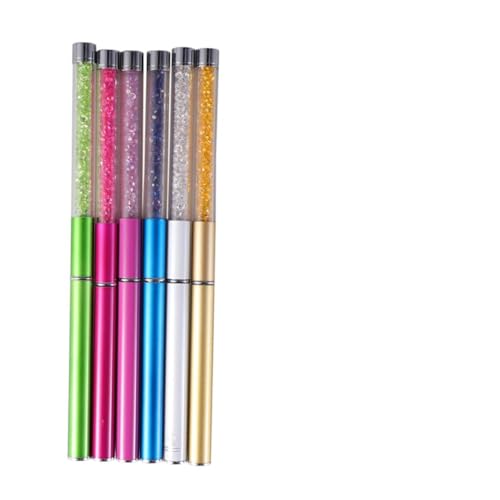CALLARON 6stücke Spiral-wimpernbürste Aus Kunststoff Und Metall in Weiß Gold Dunkelblau Und Grün Mit Strass- Am Ende Für Make-up Mascara-anwendung Und Wimpernverlängerung von CALLARON