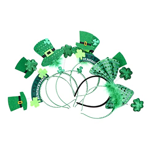CALLARON 6stücke Grün Kleeblatt Pailletten Kopfschmuck Stirnband Haar Bogen Für St Patrick's Day Party Feiertage Geburtstag Dekoration von CALLARON